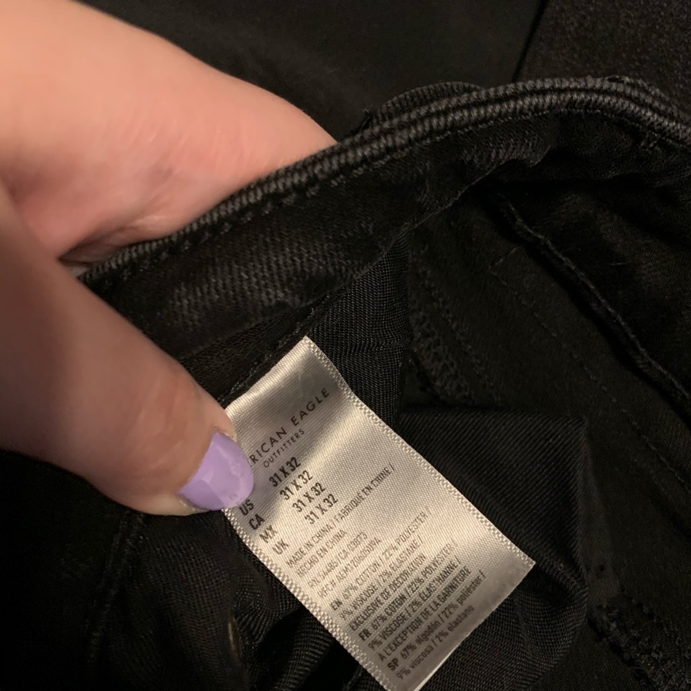 american eagle distressed black super skinny jeans - Picture 3 of 3